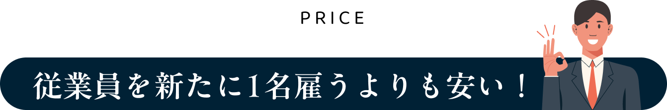 従業員を新たに1名雇うよりも安い！