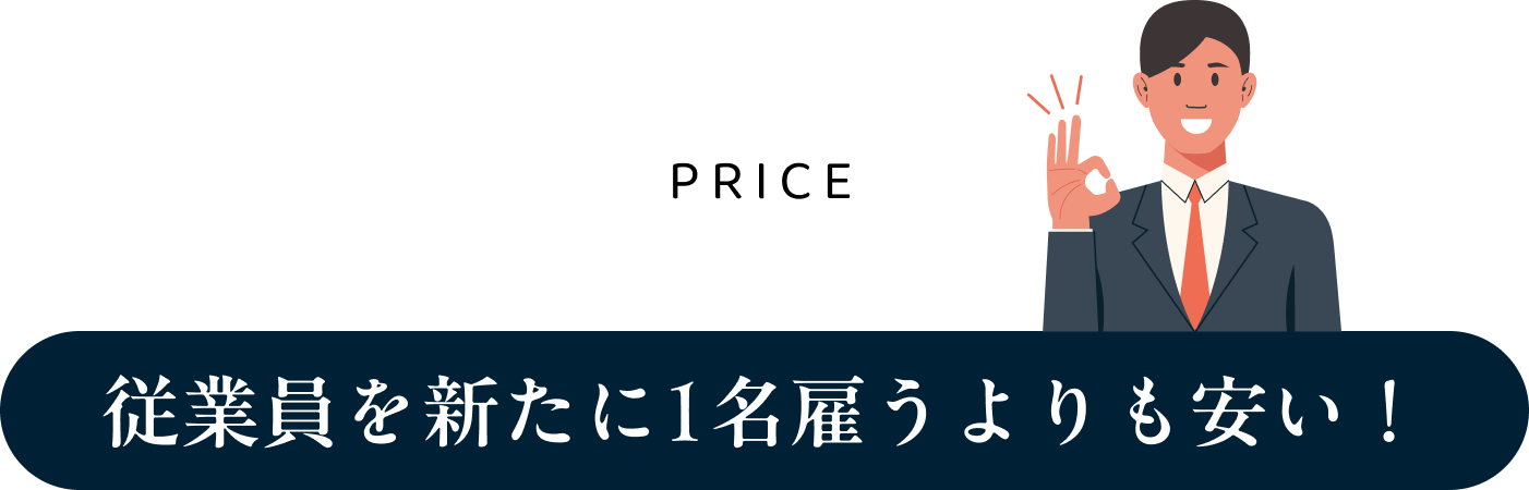 従業員を新たに1名雇うよりも安い！